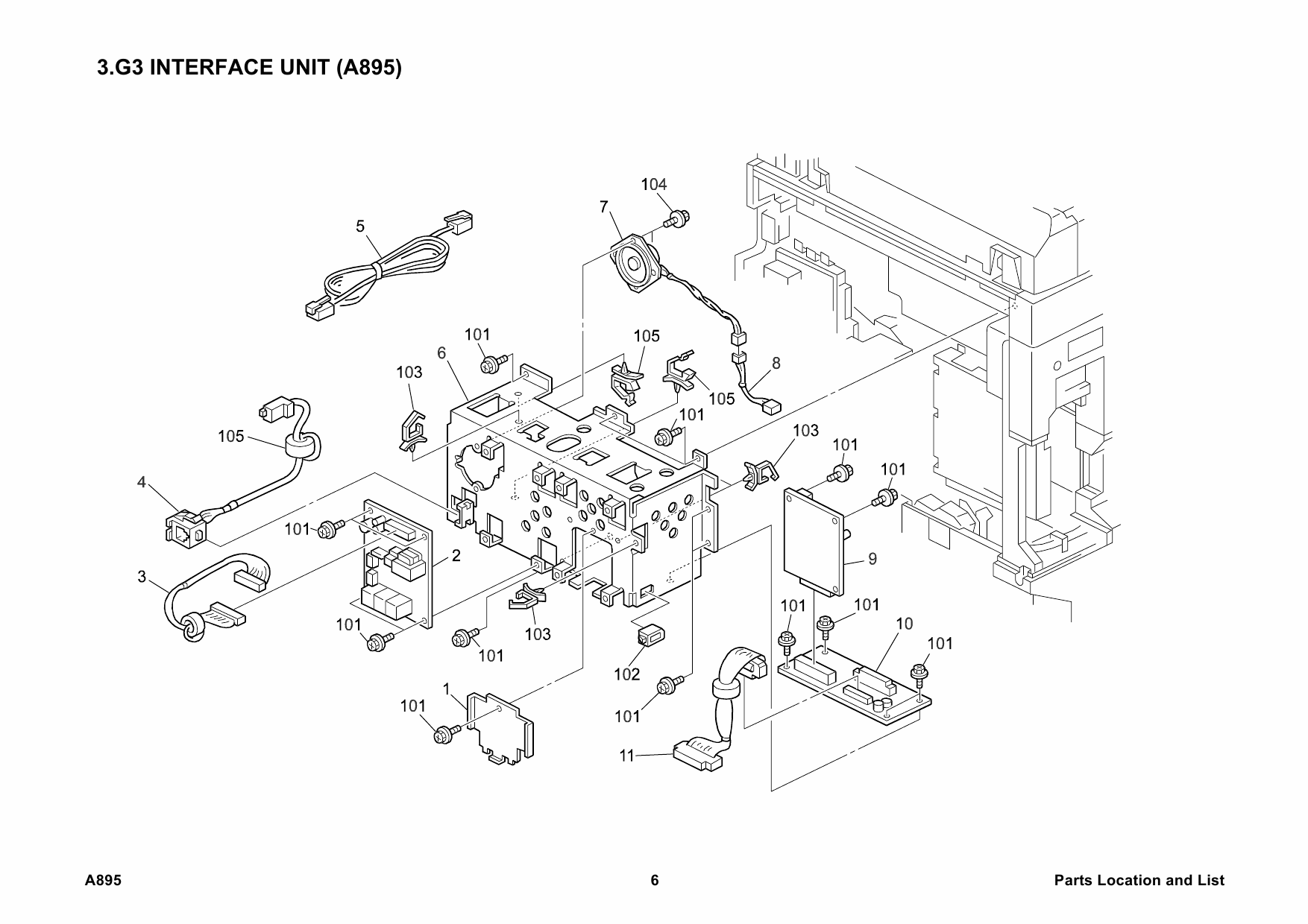 RICOH Options A895 A894 A892 Fax-option-type-270 Parts Catalog PDF download-3